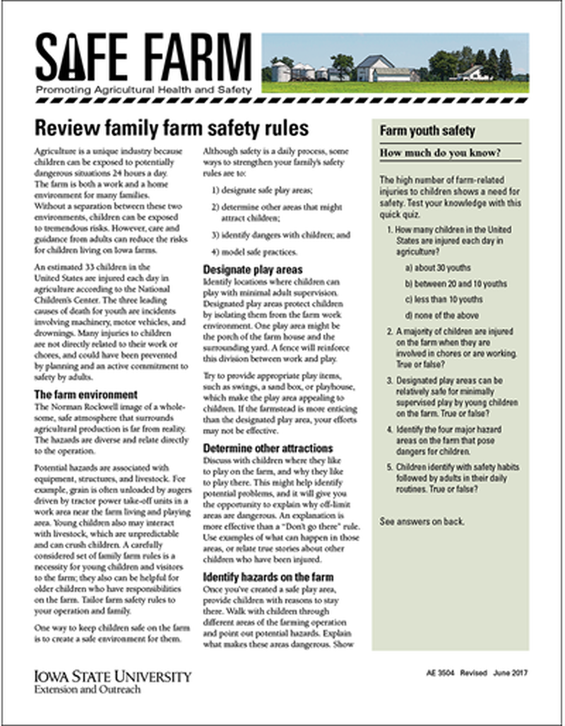 Review family farm safety rules -- Safe Farm image number 0