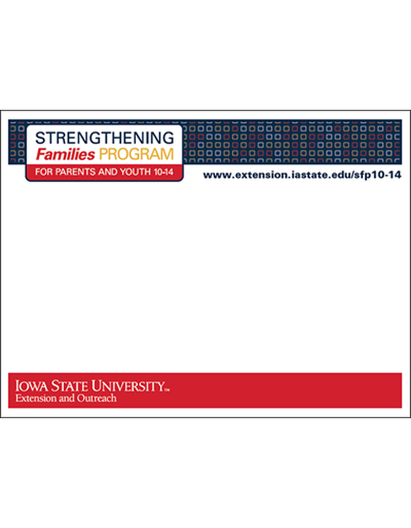 Strengthening Families Program: For Parents and Youth 10-14 - Sticky note pads (Unit=25 pads) image number 0