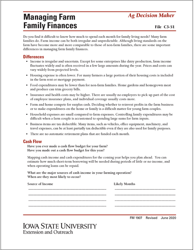 Managing Farm Family Finances