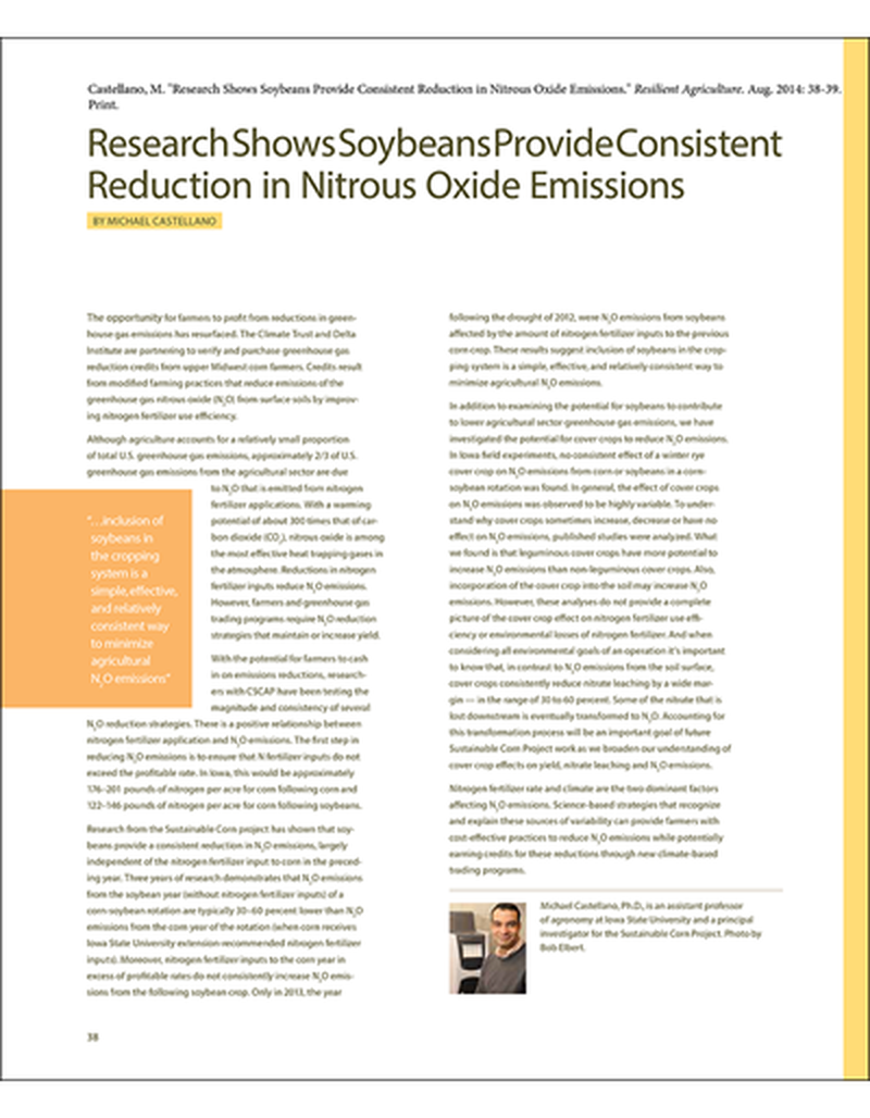 Research Shows Soybeans Provide Consistent Reduction in Nitrous Oxide Emissions image number 0