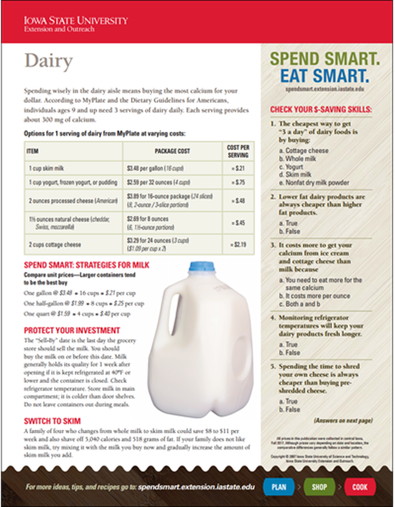 Spend Smart. Eat Smart. -- Dairy image number 0