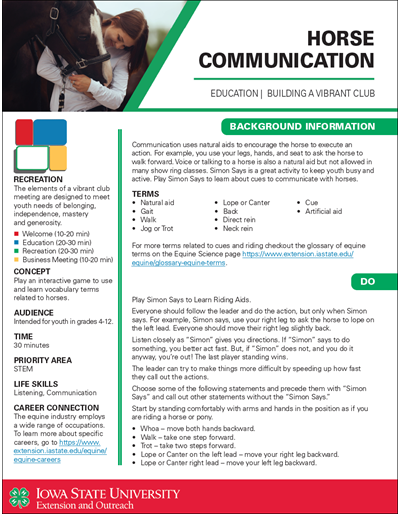 Horse Communication -- Vibrant Clubs