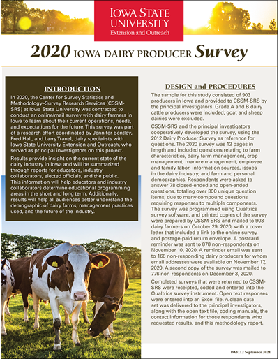 2020 Iowa Dairy Producer Survey