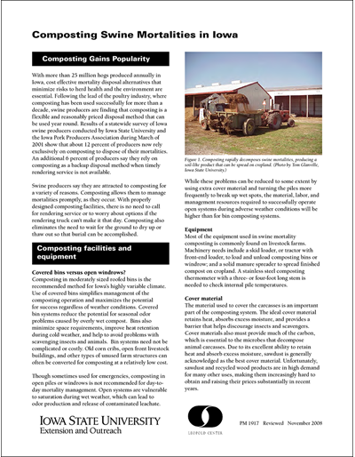Composting Swine Mortalities in Iowa