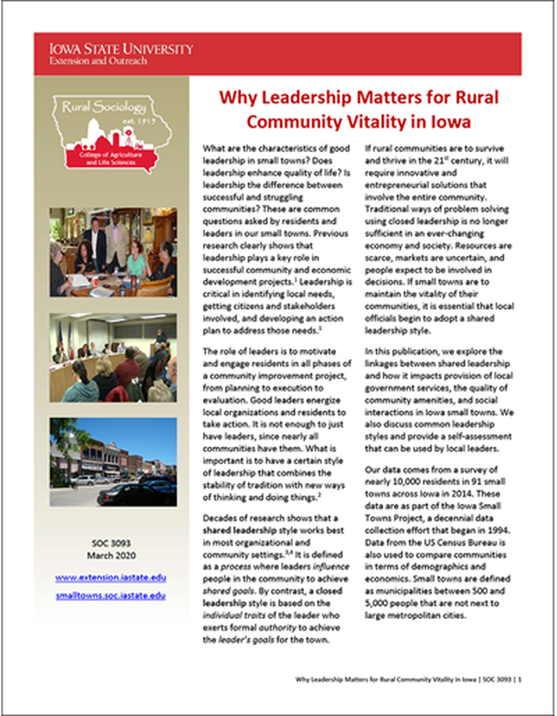 Why Leadership Matters for Rural Community Vitality in Iowa image number 0