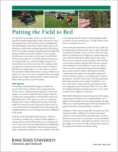 Putting the Field to Bed