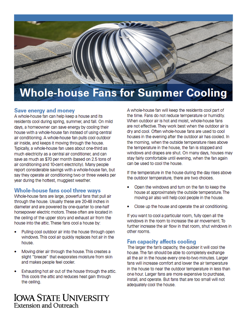Whole-House Fans for Summer Cooling image number 0