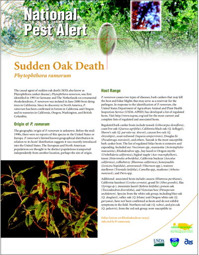 National Pest Alert - Sudden Oak Death