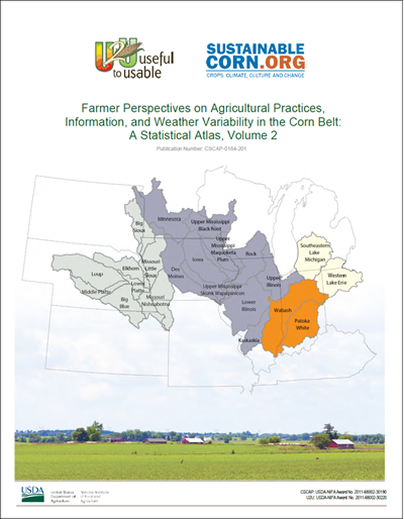 Farmer Perspectives on Agricultural Practices, Information, and Weather Variability in the Corn Belt: A Statistical Atlas, Volume 2 image number 0