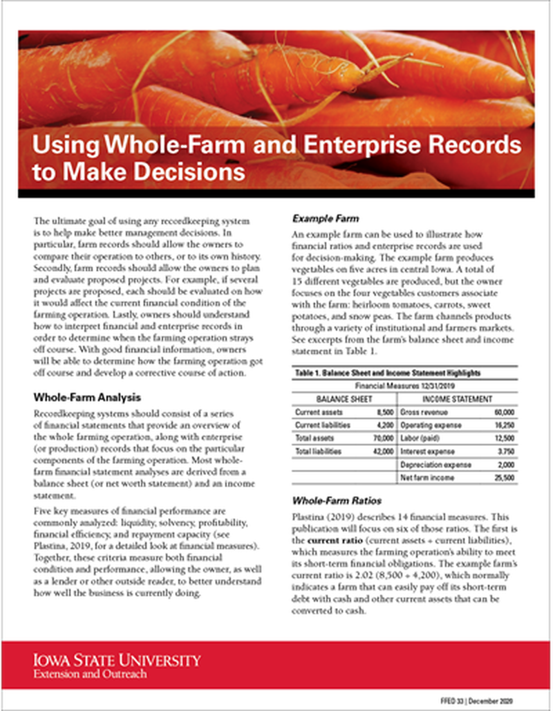 Using Whole-Farm and Enterprise Records to Make Decisions image number 0
