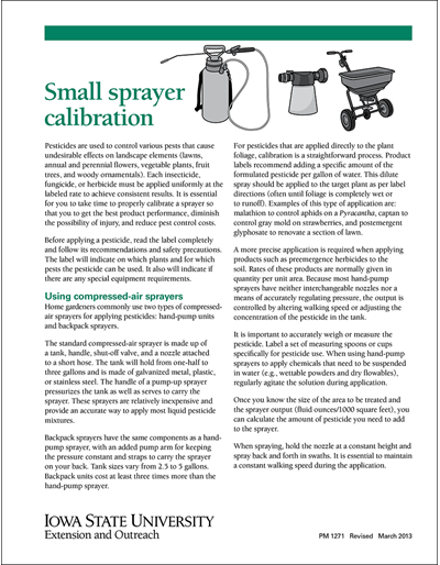 Small Sprayer Calibration