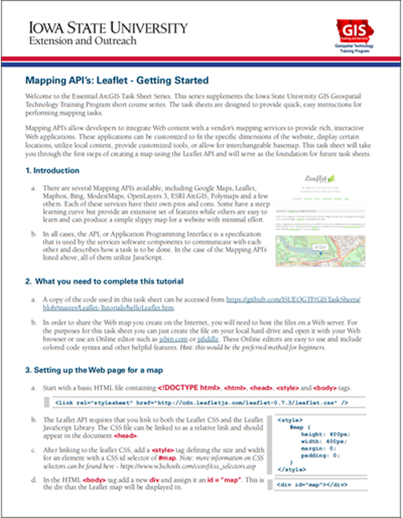 Mapping API's: Leaflet - Getting Started image number 0