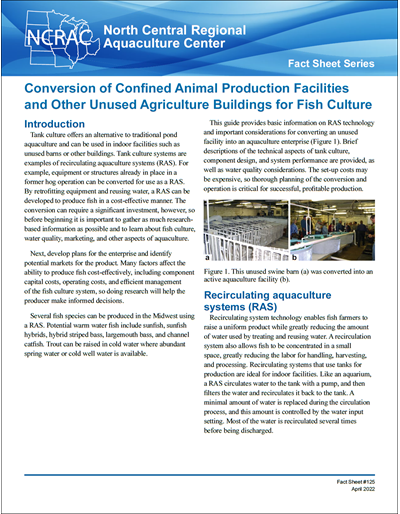 Conversion of Confined Animal Production Facilities and Other Unused Agriculture Buildings for Fish Culture
