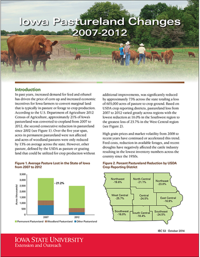 Iowa Pastureland Changes 2007-2012 image number 0