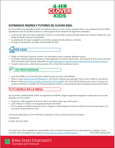 Books for Cooks Home Connections Letters -- Spanish