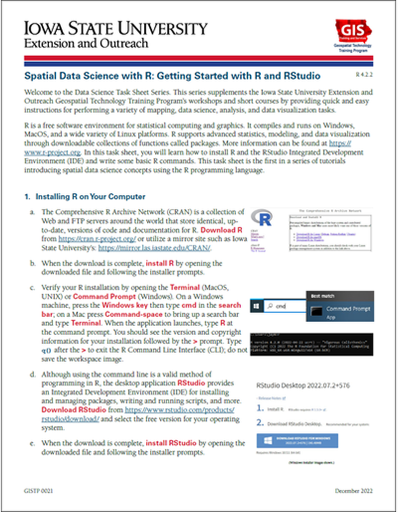 Spatial Data Science with R: Getting Started with R and RStudio image number 0