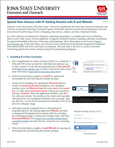 Spatial Data Science with R: Getting Started with R and RStudio