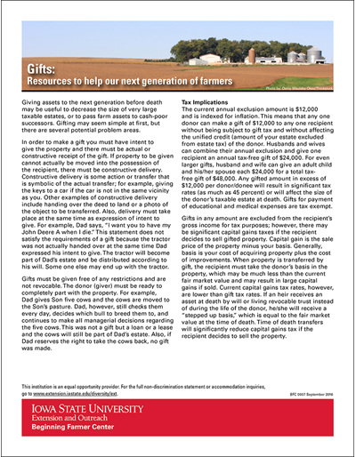 Gifts: Resources to help our next generation of farmers - Beginning Farmer Center