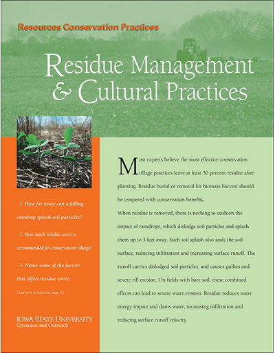 Residue Management and Cultural Practices -- Resource Conservation Practices