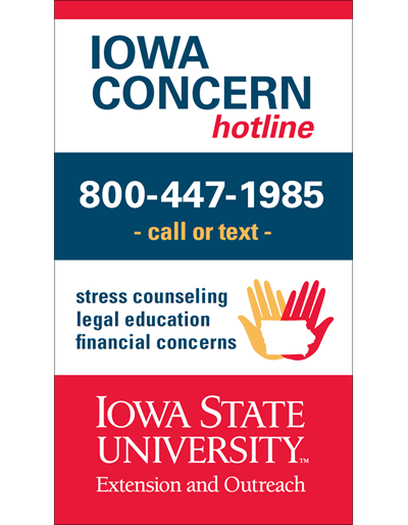 Iowa Concern Hotline magnet (Unit=Pkg of 50) image number 0