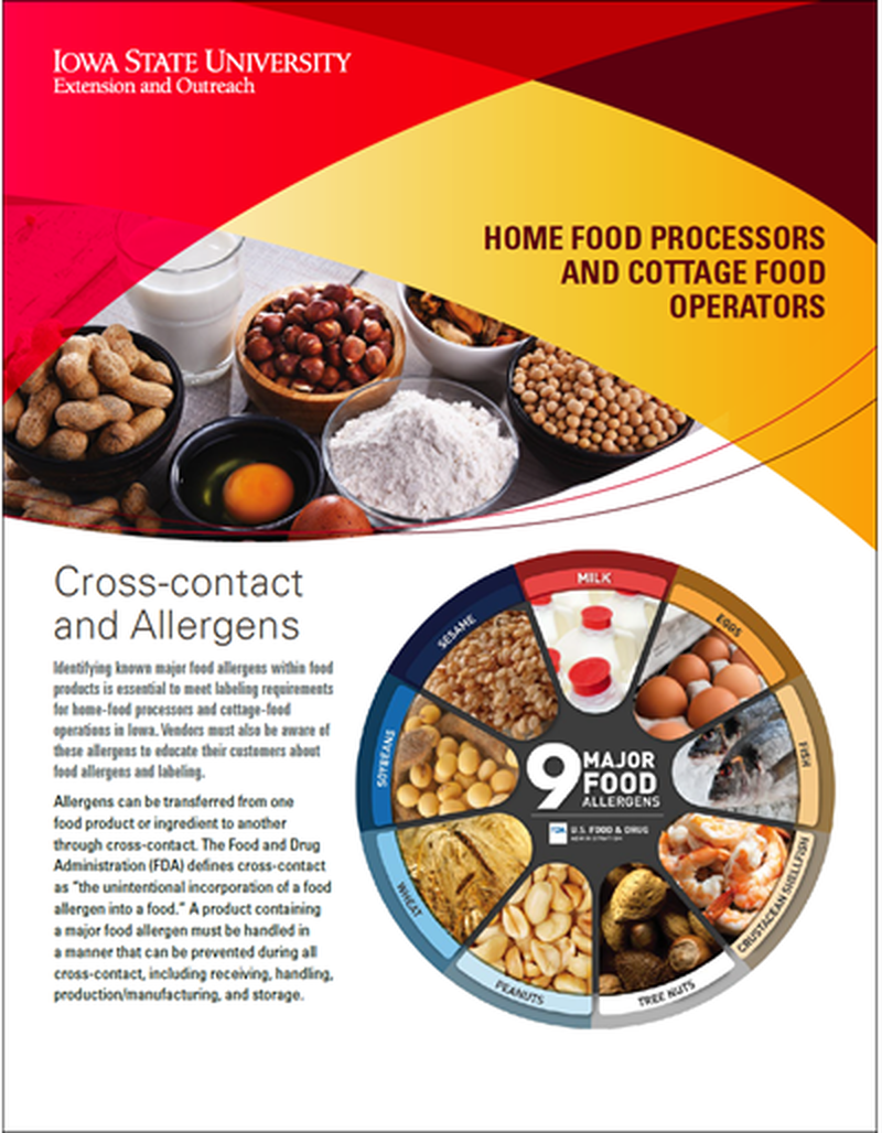 Cross-contact and Allergens - Home Food Processors and Cottage Food Operators image number 0