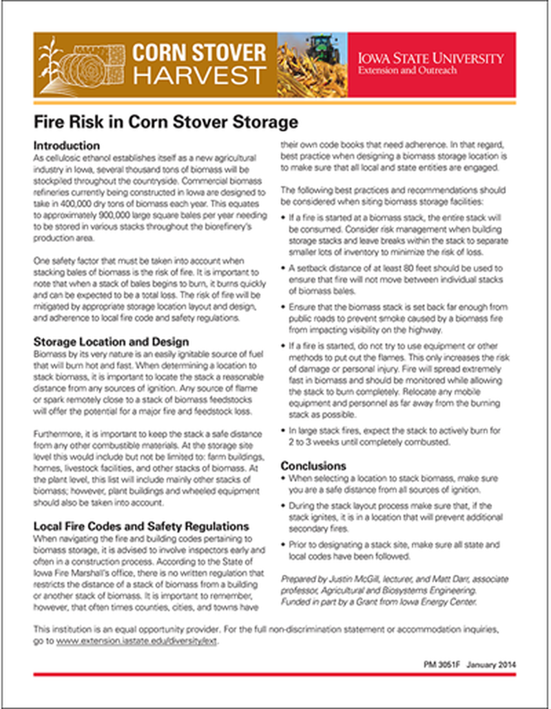 Fire Risk in Corn Stover Storage image number 0
