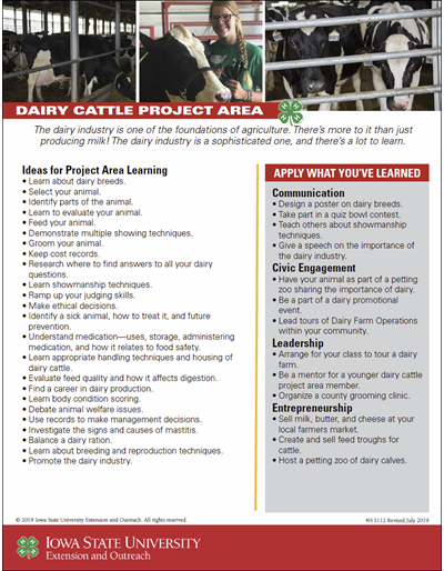 Dairy Cattle Project Area Guide