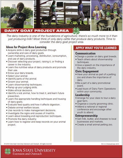 Dairy Goat Project Area Guide