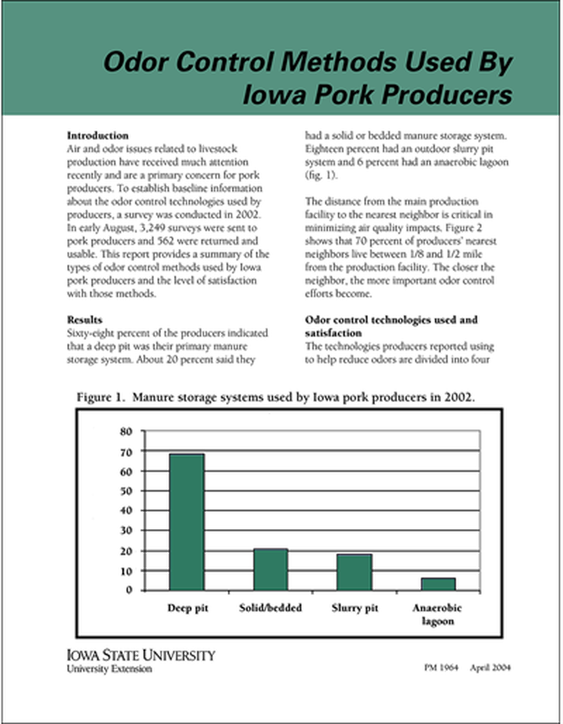 Odor Control Methods Used By Iowa Pork Producers image number 0
