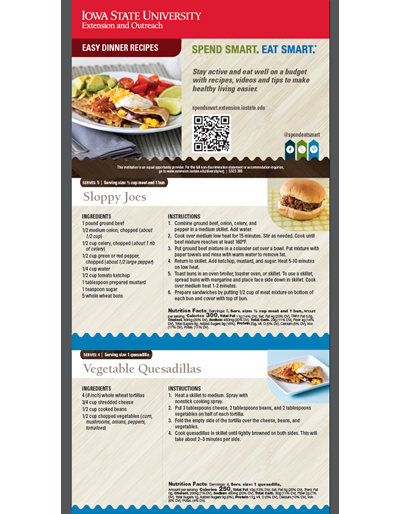 Easy Dinners Recipe Cards - Spend Smart. Eat Smart.