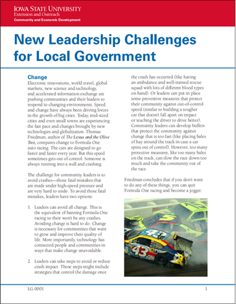 New Leadership Challenges for Local Government image number 0