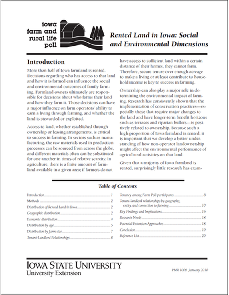 Rented Land in Iowa: Social and Environmental Dimensions image number 1