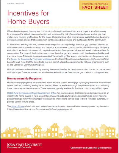 Housing Readiness Fact Sheet: Incentives for Home Buyers