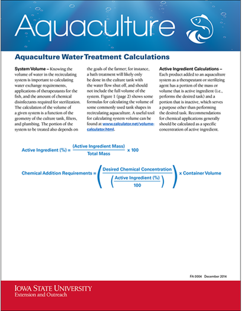 Aquaculture Water Treatment Calculations image number 0