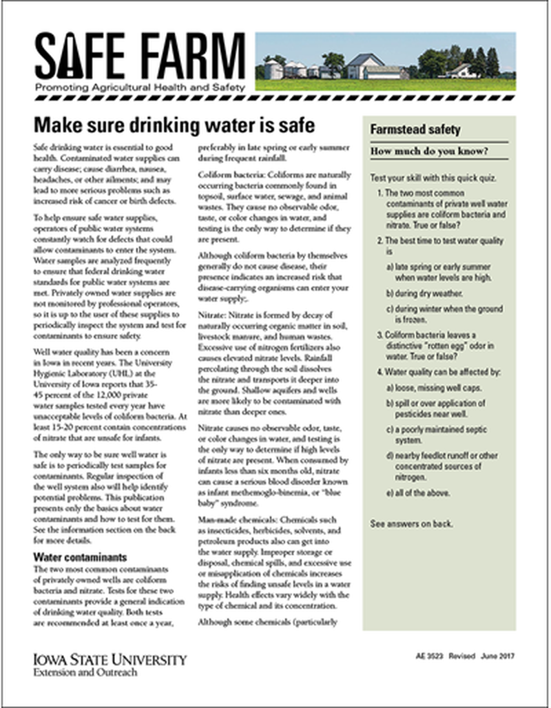 Make sure drinking water is safe -- Safe Farm image number 0