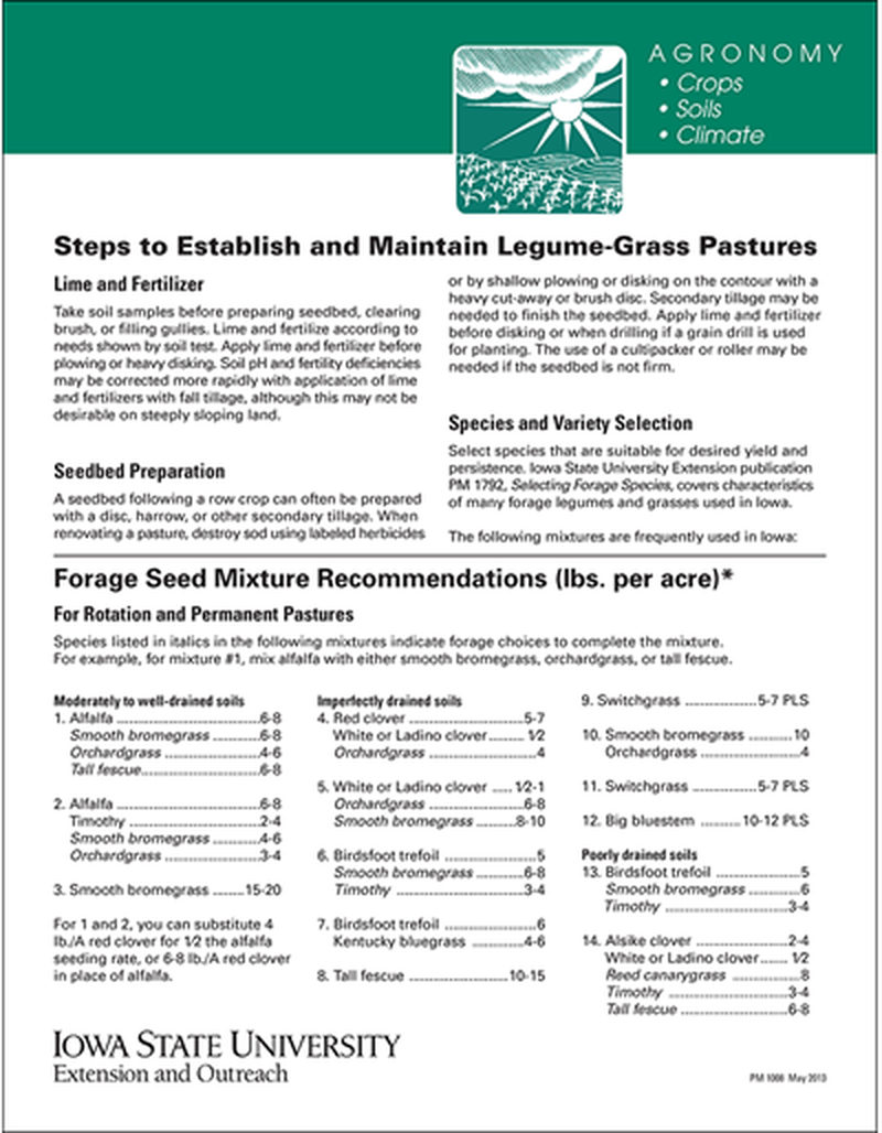 Steps to Establish and Maintain Legume-Grass Pastures image number 0