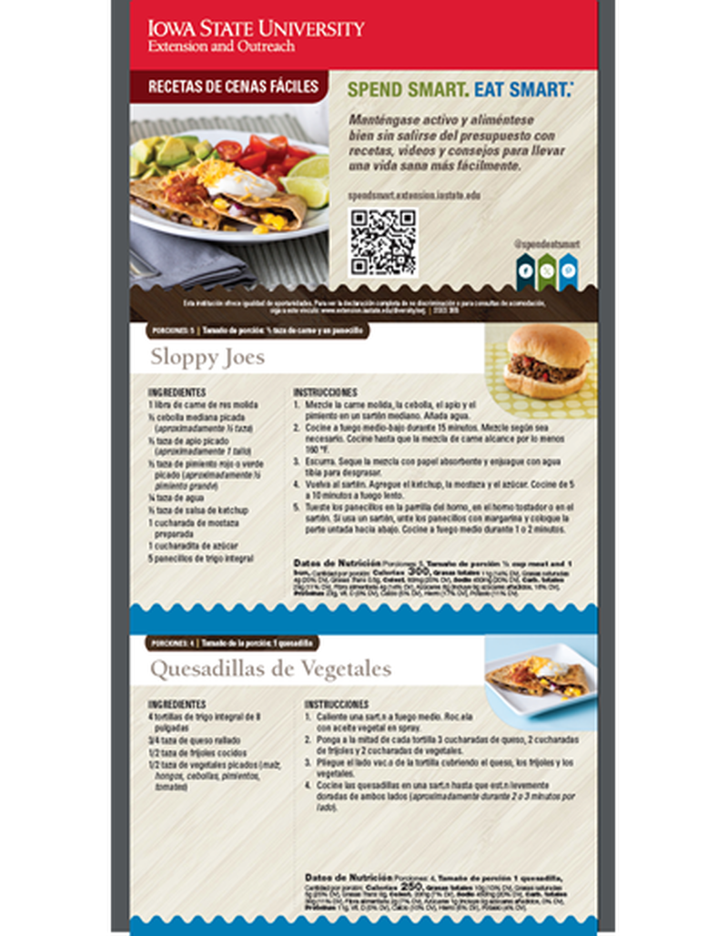 Easy Dinners Recipe Cards - Spend Smart. Eat Smart. image number 1