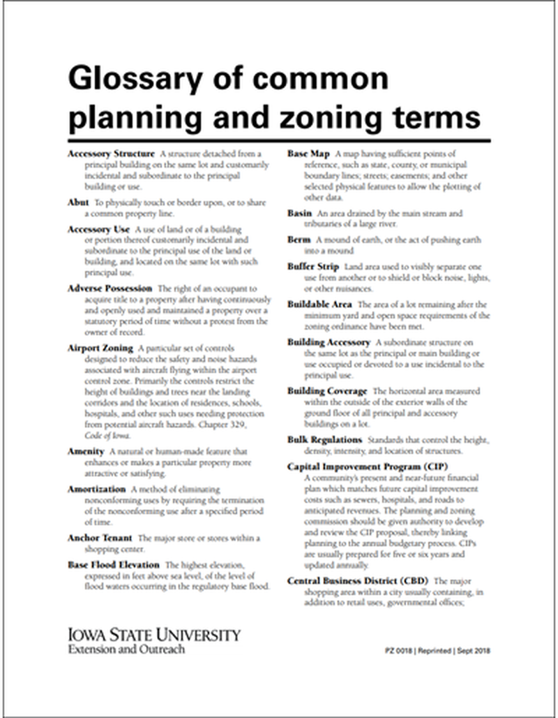 Glossary of Common Planning and Zoning Terms image number 0