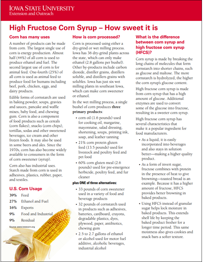 High Fructose Corn Syrup - How Sweet It Is