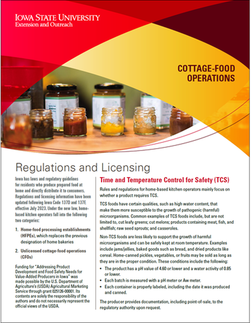 Regulations and Licensing - Cottage Food Operations image number 0