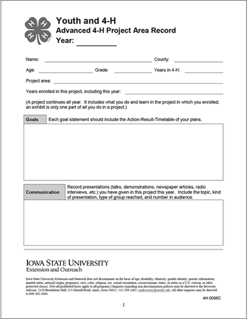 Record Keeping Worksheet Project Area Advanced image number 0