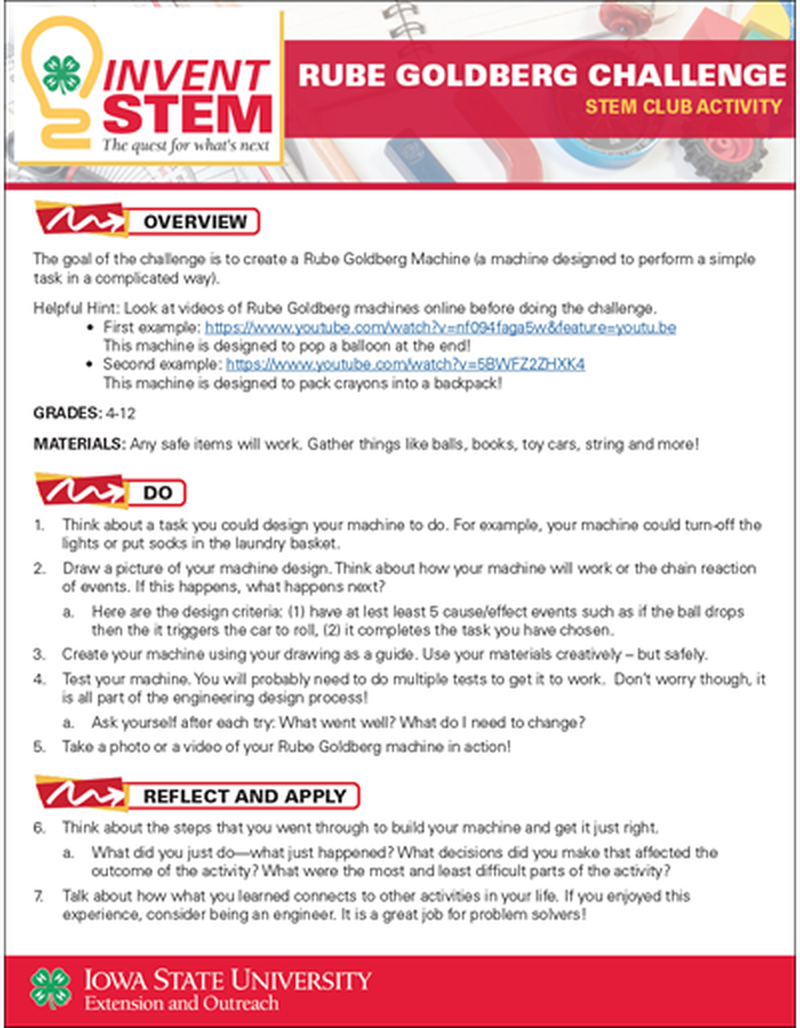 Rube Goldberg Challenge -- InventSTEM Club Activity image number 0