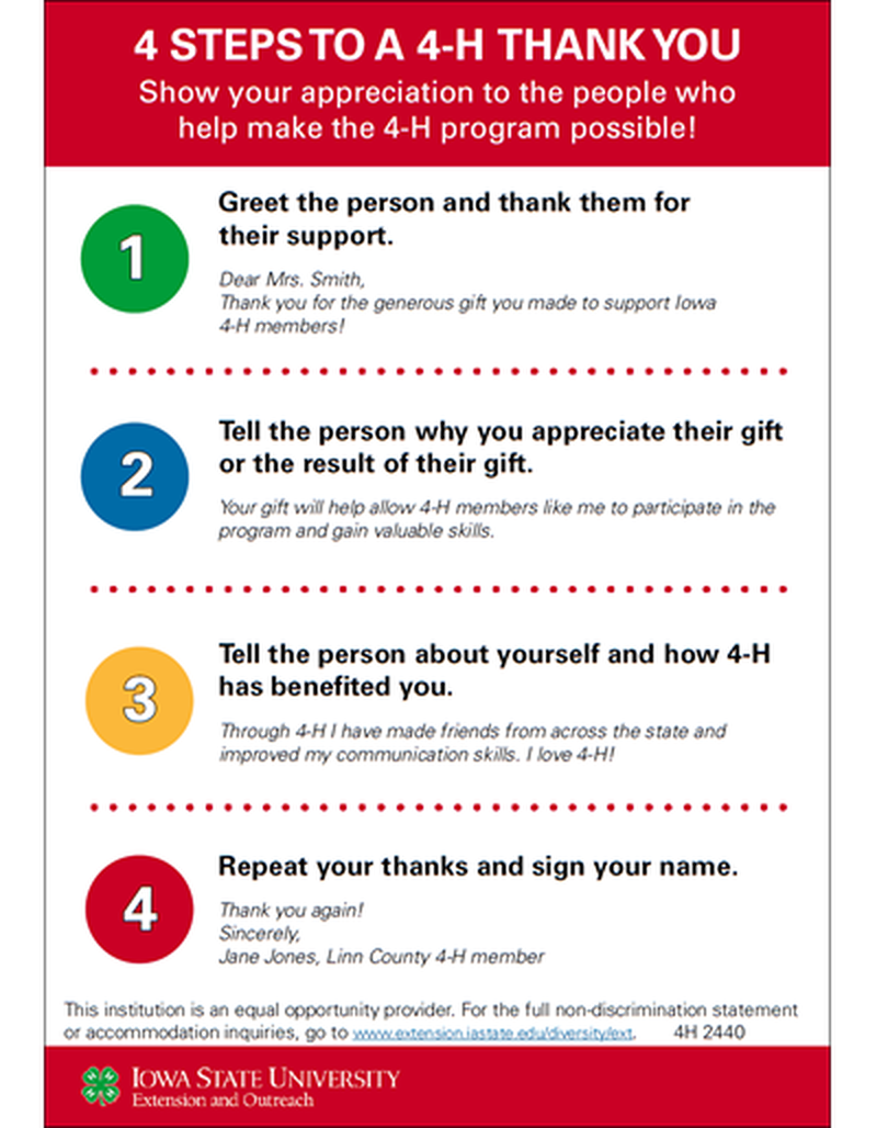 Four Steps to a 4-H Thank You image number 0