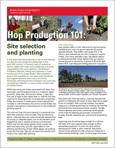 Hop Production 101: Site selection and planting