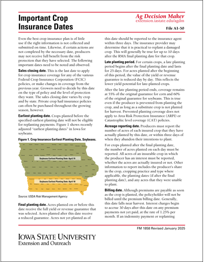 Important Crop Insurance Dates
