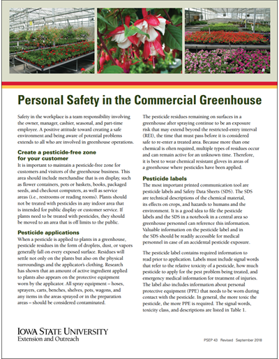 Personal Safety in the Commercial Greenhouse