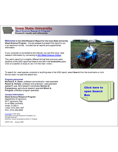 Weed Science Program 2002 Weed Control Results
