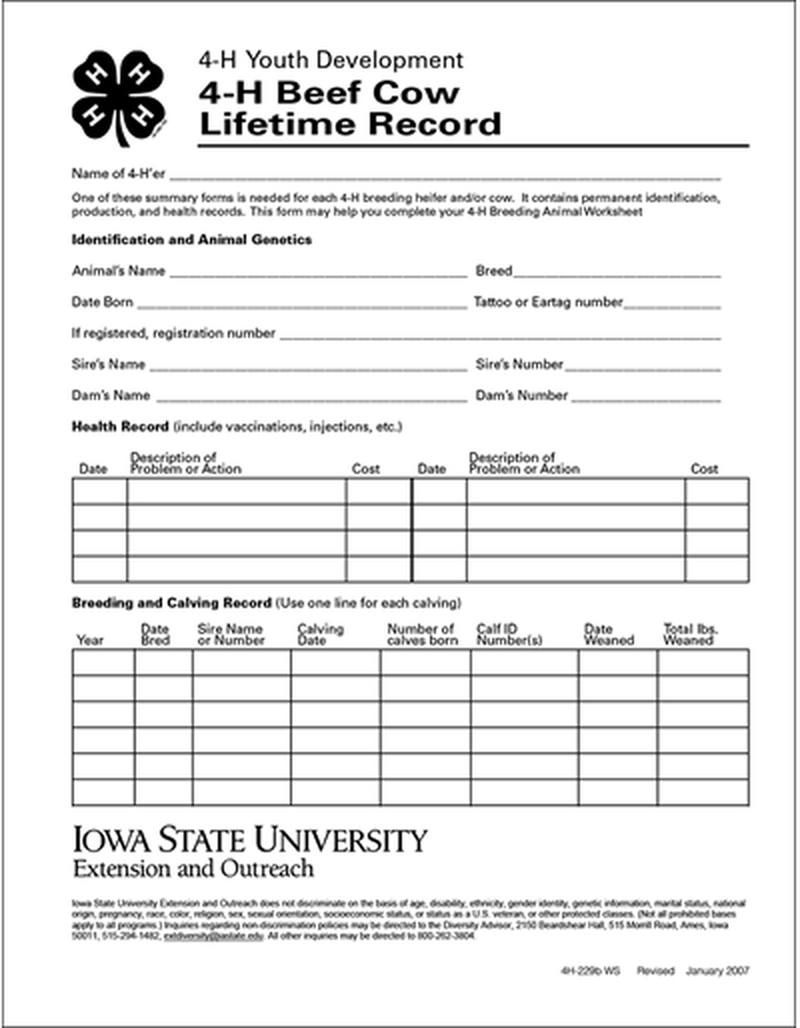 Record Keeping Lifetime Record Beef image number 0