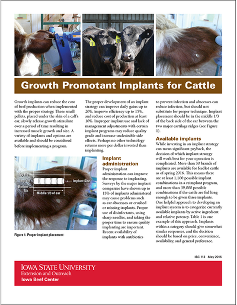 Growth Promotant Implants for Cattle image number 0