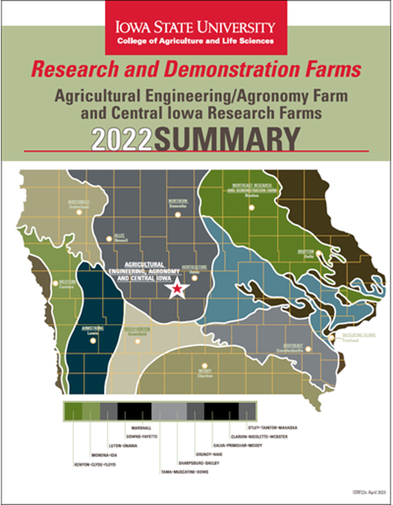2022 Summary - Agricultural Engineering/Agronomy Farm and Central Iowa Research Farms image number 0